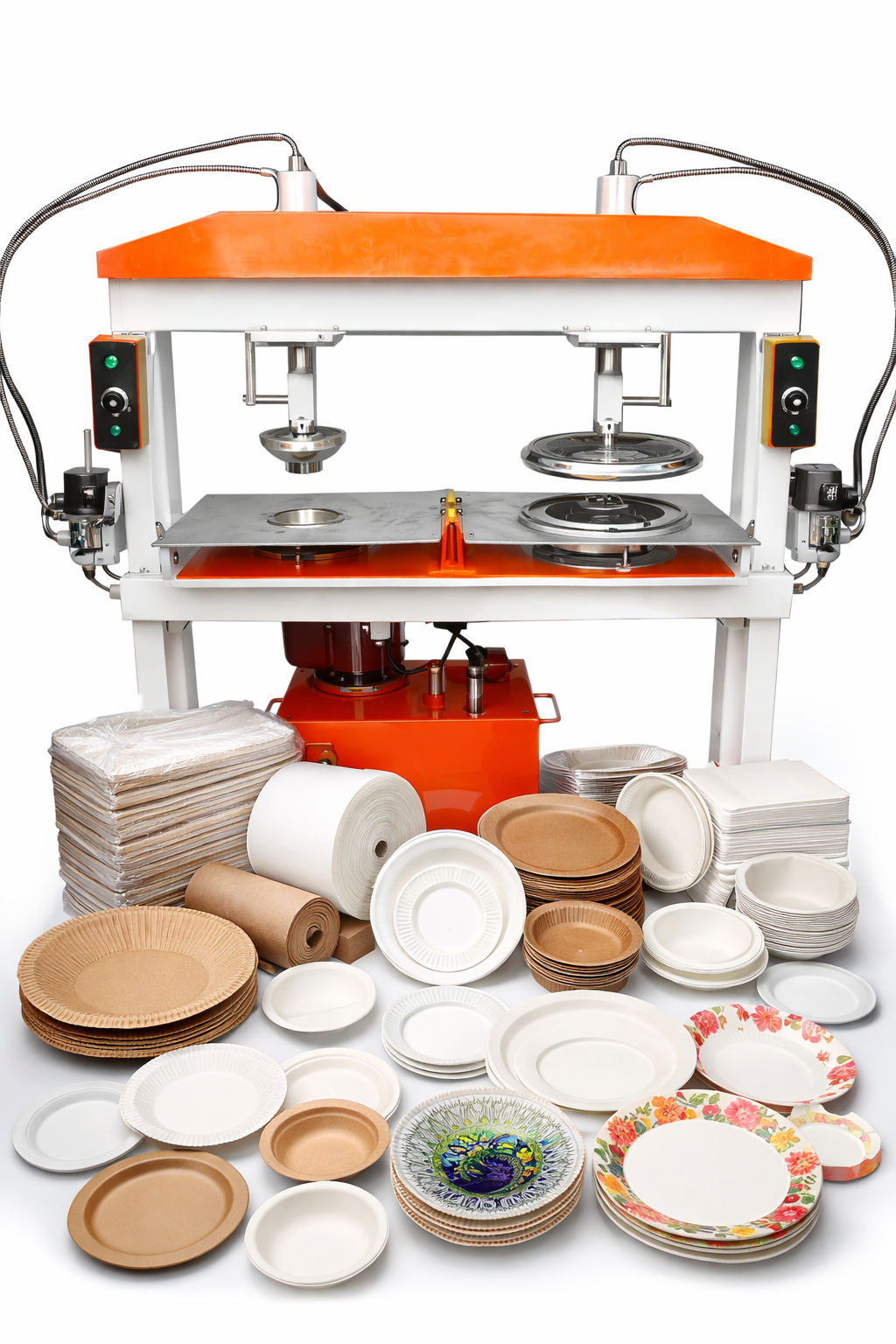 Home hydraulic paper plate forming machine setup