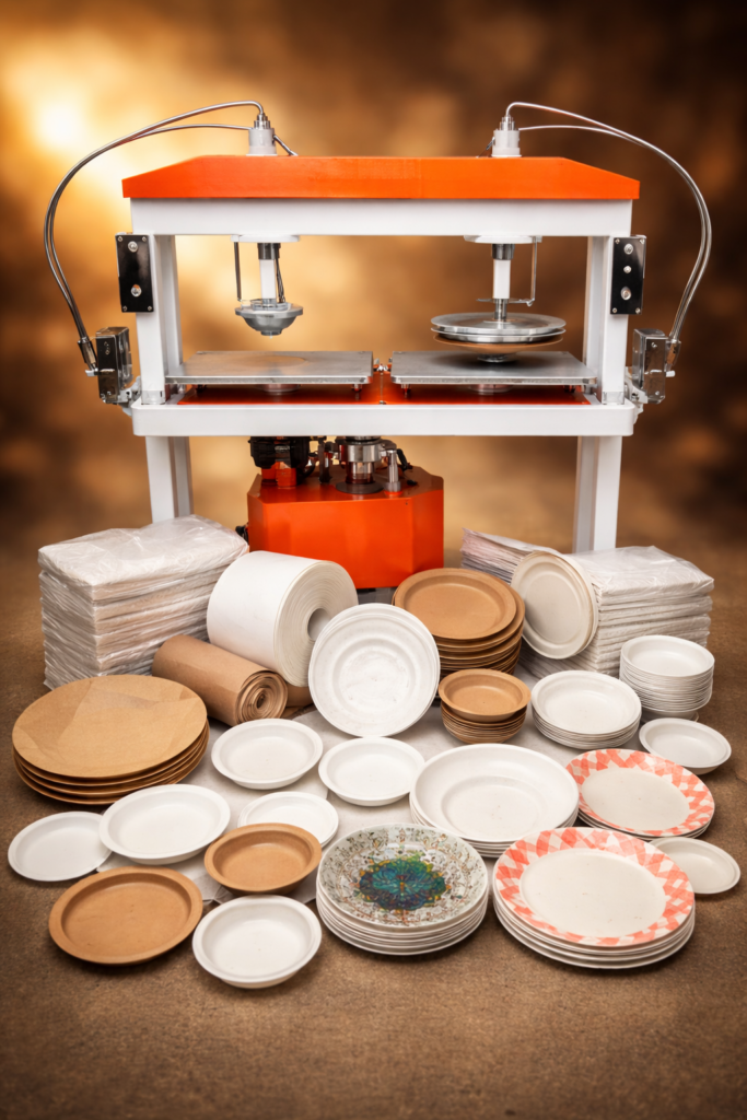 Home hydraulic paper plate maker and materials